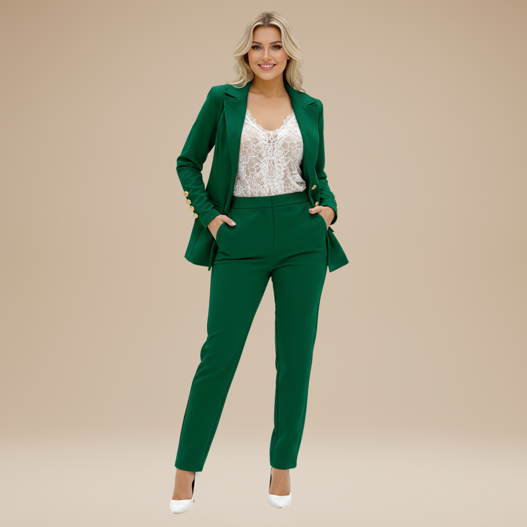 Evelina | Completo Elegante Donna Blazer e Pantaloni dal Taglio Lineare