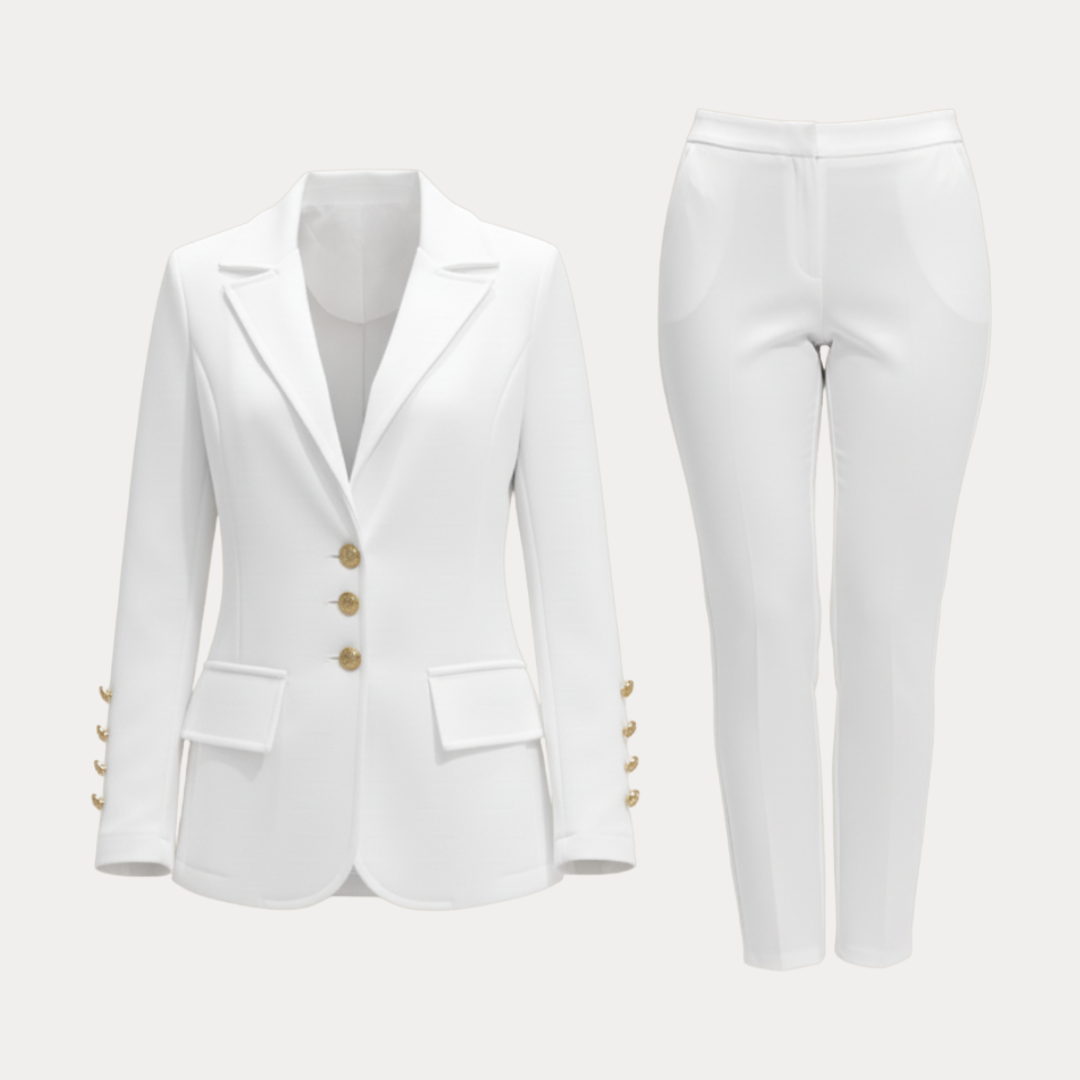 Evelina | Completo Elegante Donna Blazer e Pantaloni dal Taglio Lineare