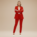 Evelina | Completo Elegante Donna Blazer e Pantaloni dal Taglio Lineare