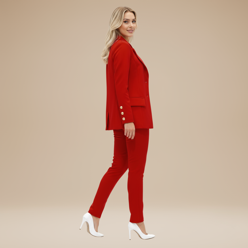 Evelina | Completo Elegante Donna Blazer e Pantaloni dal Taglio Lineare