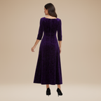 Valeria | Elegante Abito da Sera in Velluto Jacquard Stile Regale