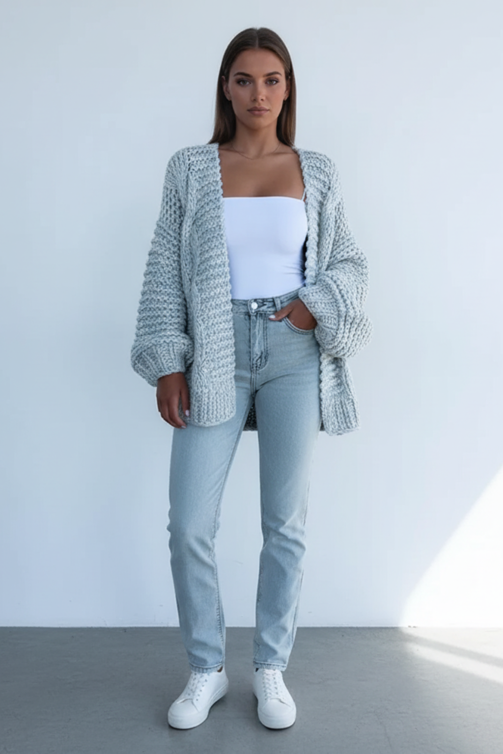 Cardigan da Donna in Maglia Intrecciata