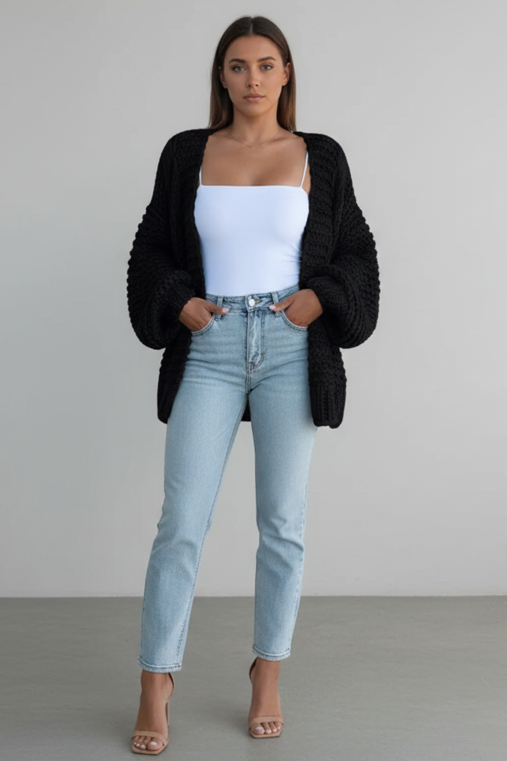 Cardigan da Donna in Maglia Intrecciata