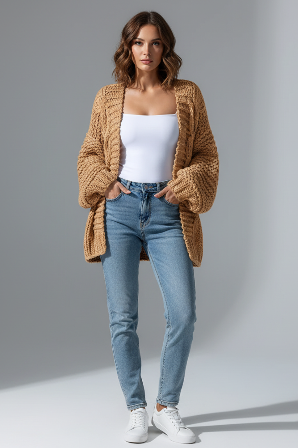Cardigan da Donna in Maglia Intrecciata
