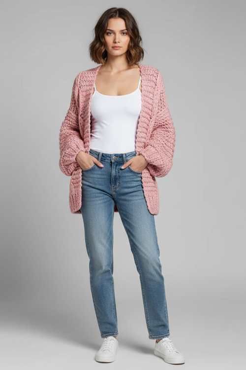Cardigan da Donna in Maglia Intrecciata