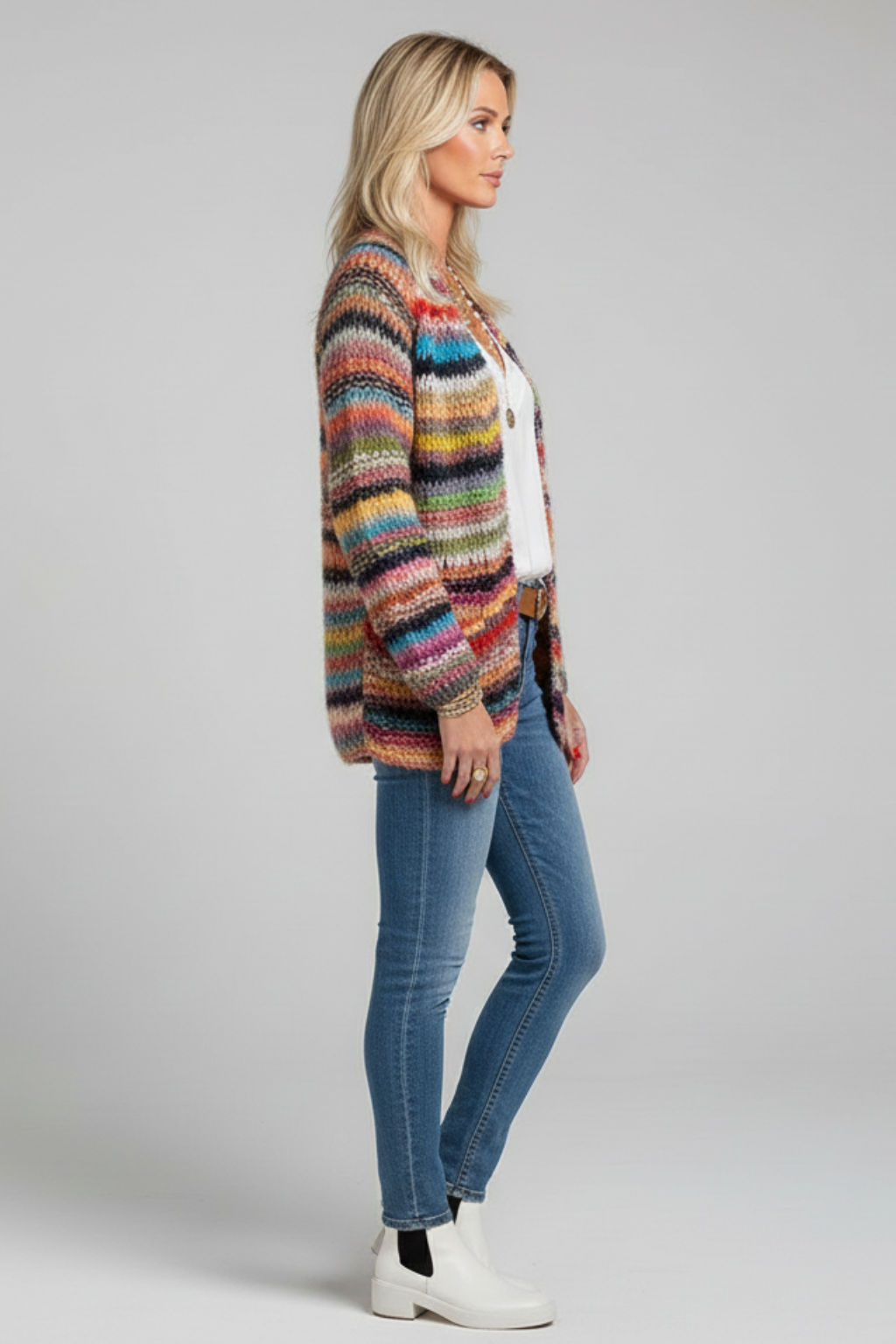 Cardigan in Maglia da Donna Aperto sul Davanti