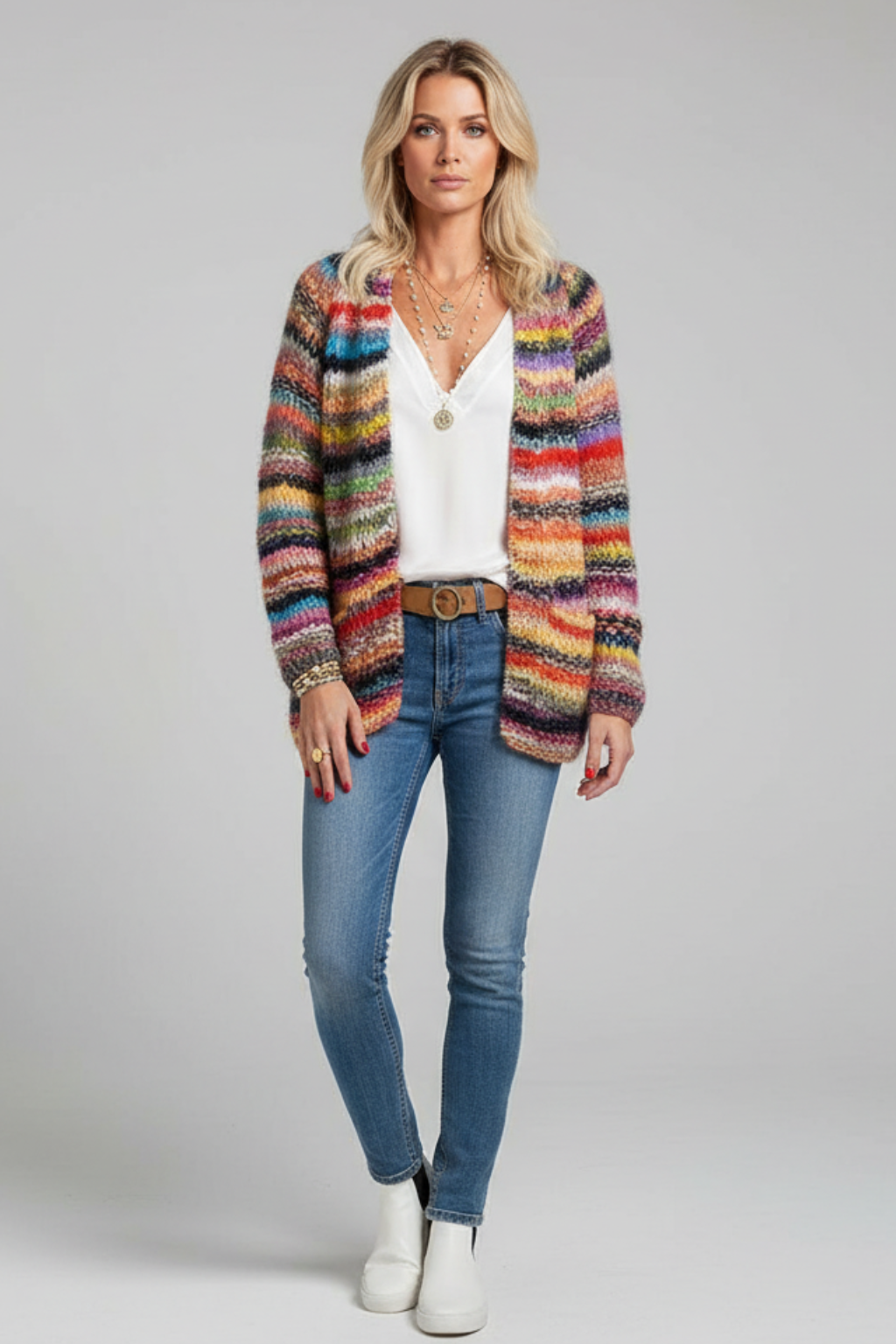 Cardigan in Maglia da Donna Aperto sul Davanti