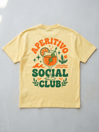 T-Shirt Streetwear "Aperitivo Social Club" — Gialla Oversize – retro