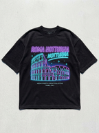 T-Shirt Streetwear "Roma Notturna" — Nera Oversize – fronte