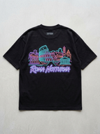 T-Shirt Streetwear "Roma Notturna" — Nera Oversize – retro