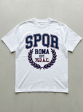 T-Shirt Streetwear "SPQR 753" — Bianca Oversize – fronte