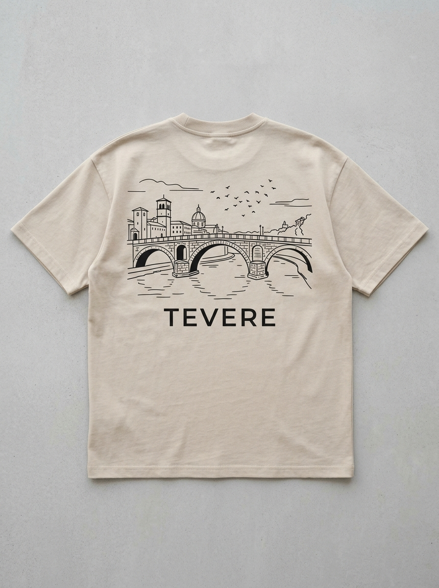 T-Shirt Streetwear "Tevere" — Sabbia Oversize – retro